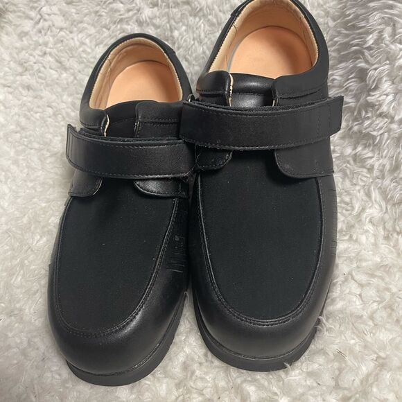 New Mt. Emey leather Black Comfort Orthotic Diabetic Walking Oxfords Men SZ 10.5 - Picture 2 of 10
